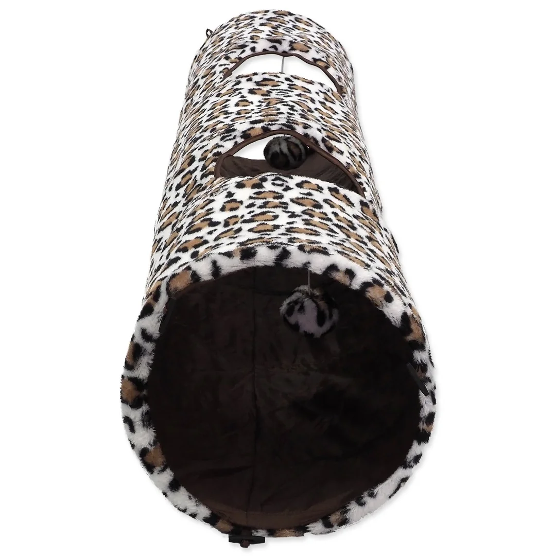 MAGIC CAT Tunel plyš, vzor leopard 120x24cm