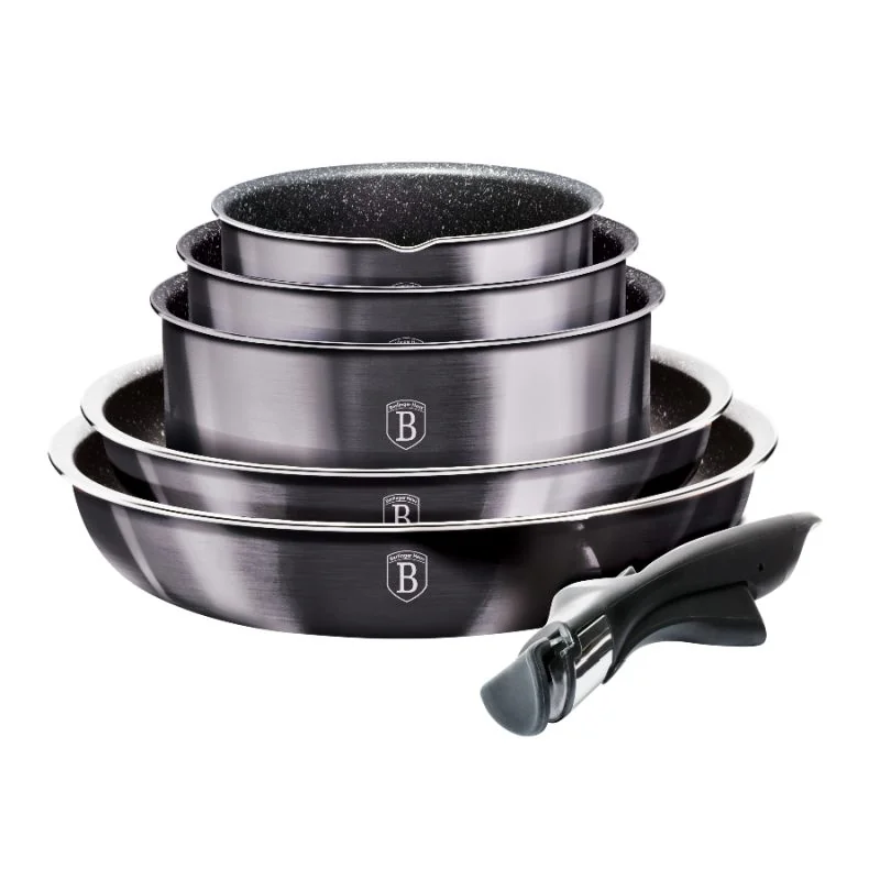 Berlingerhaus Sada nádobí s odnímatelnou rukojetí 12 ks Carbon PRO Line