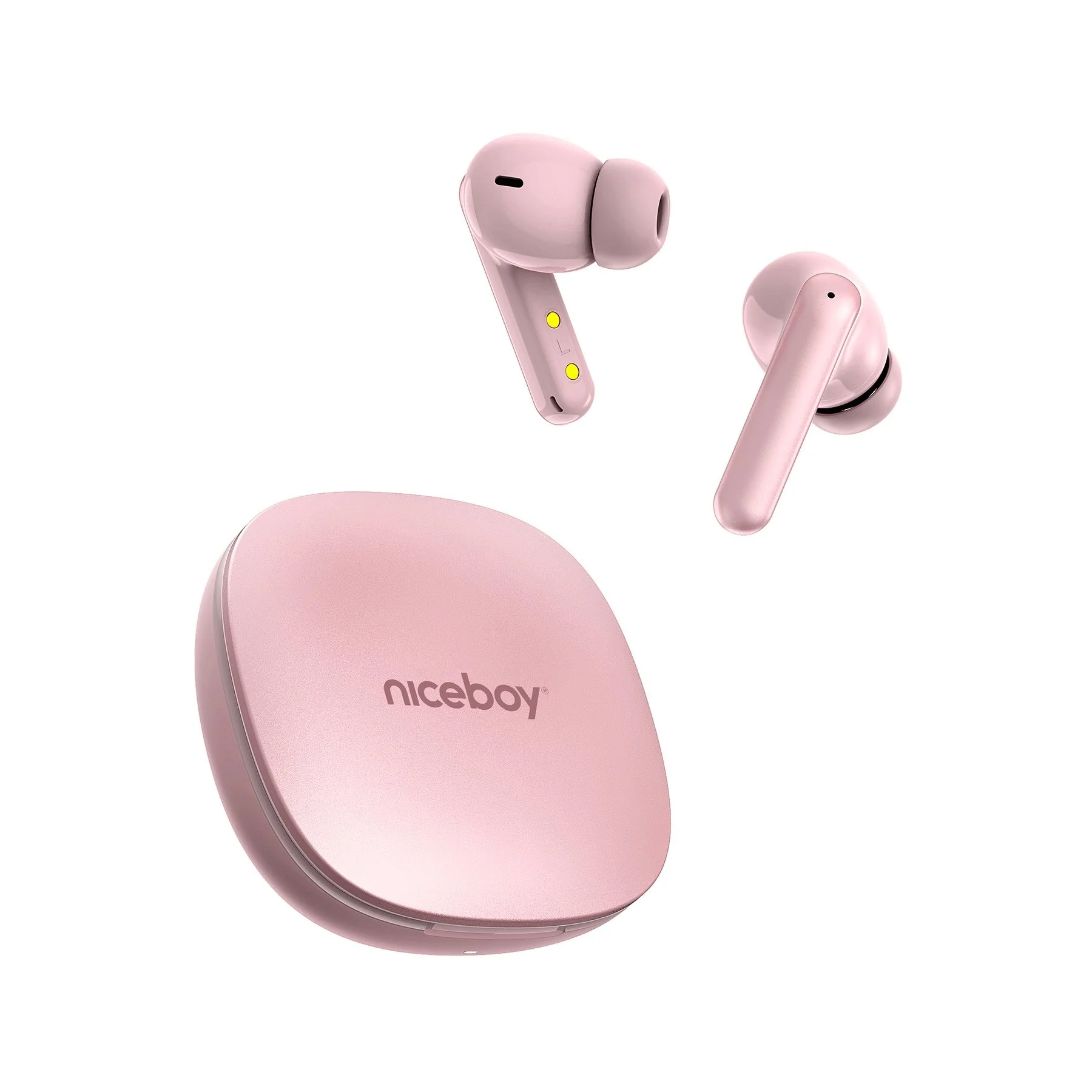 Niceboy Bezdrátová sluchátka do uší Pins 4 PRO Pink s ANC