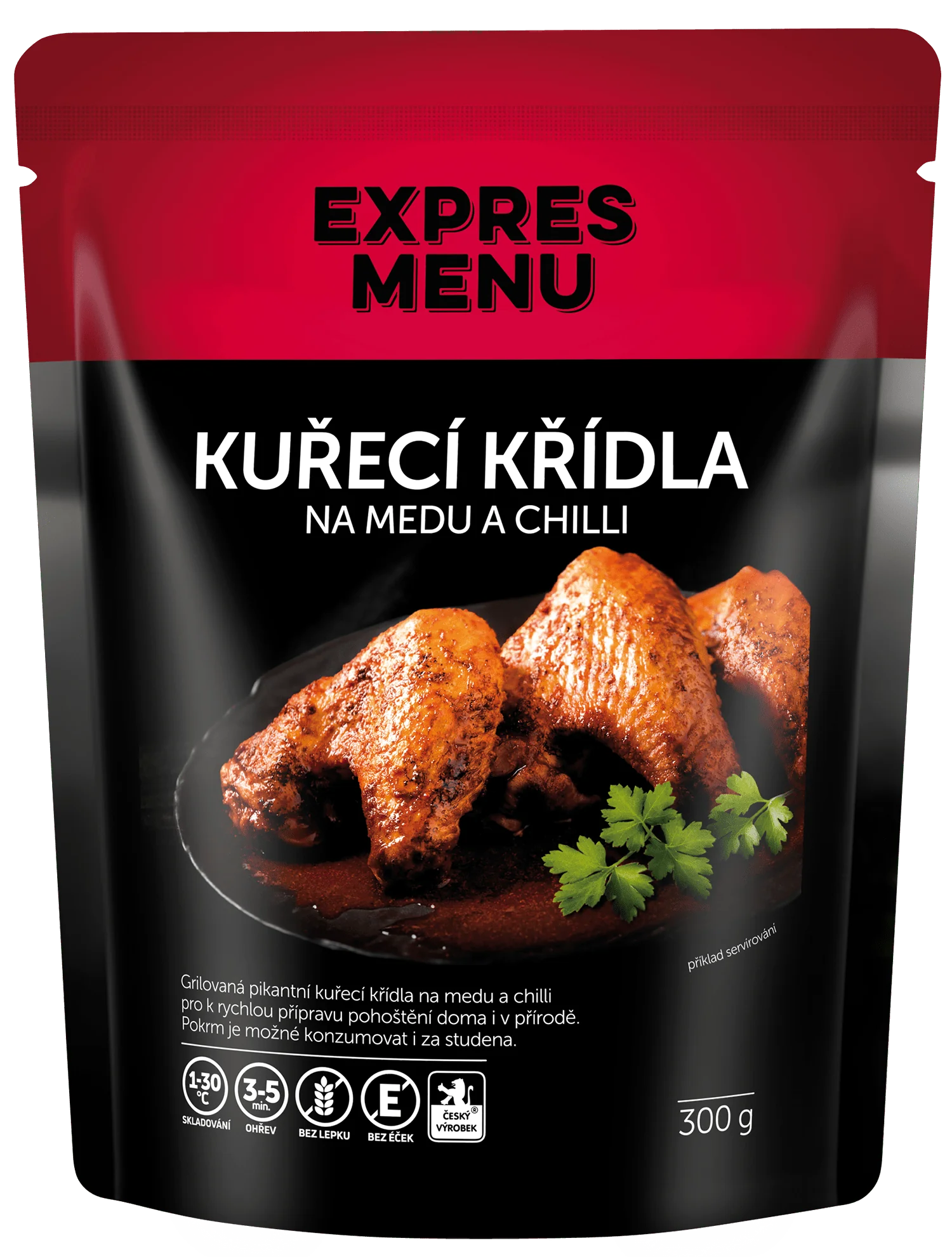 EXPRES MENU Kuřecí křídla na medu a chilli 300 g (3 porce)