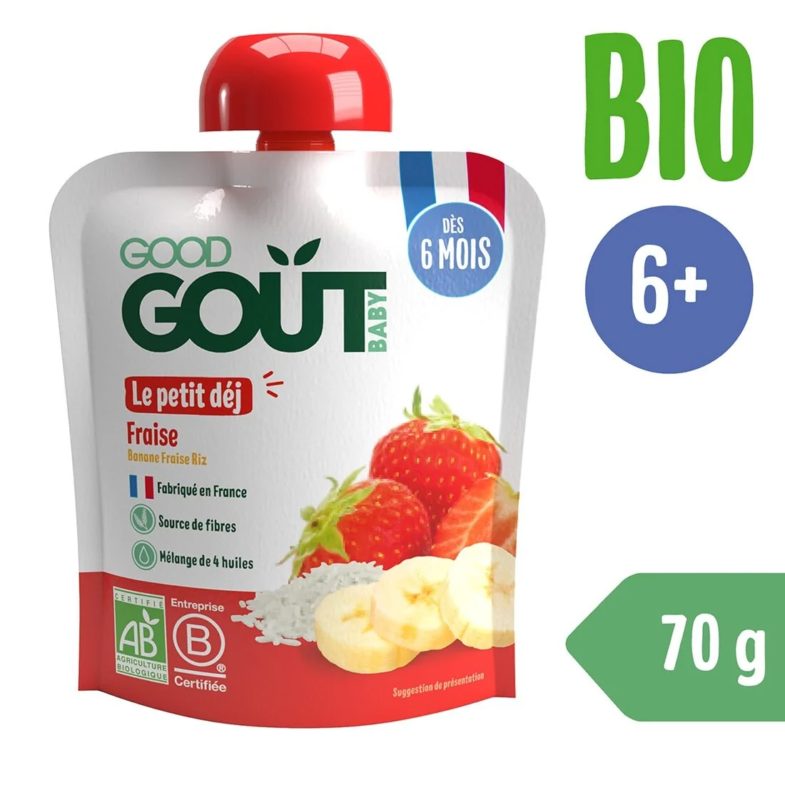 Good Gout BIO Jahodová snídaně 6m+ kapsička 70 g