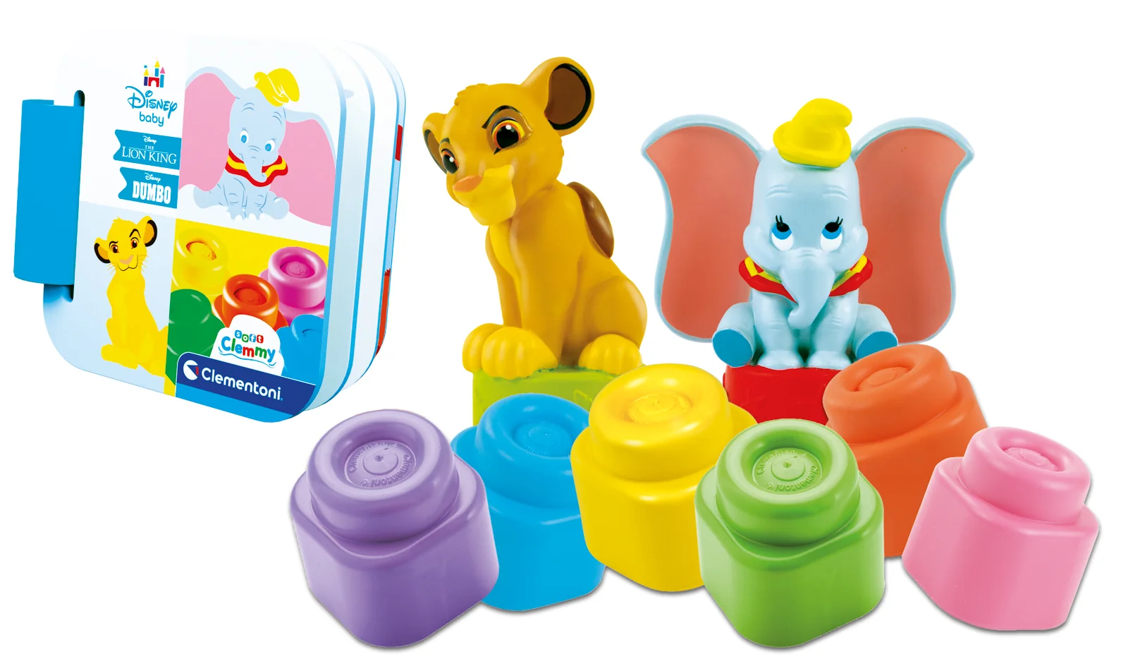 Clementoni Clemmy baby - Disney set s knížkou a kostičkami