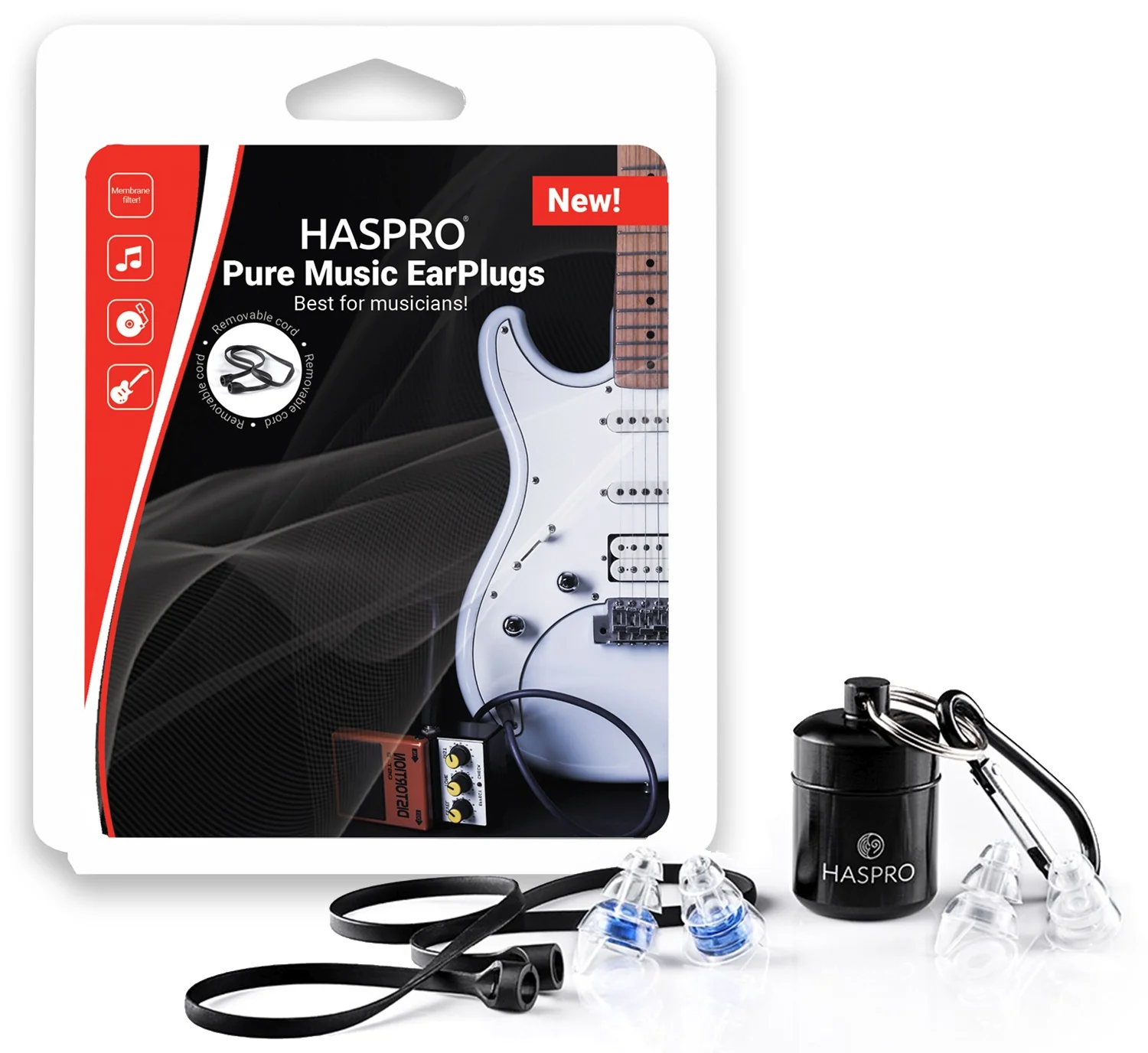 HASPRO Music - Concerts špunty do uší pro muzikanty, 2 x 2ks, modré