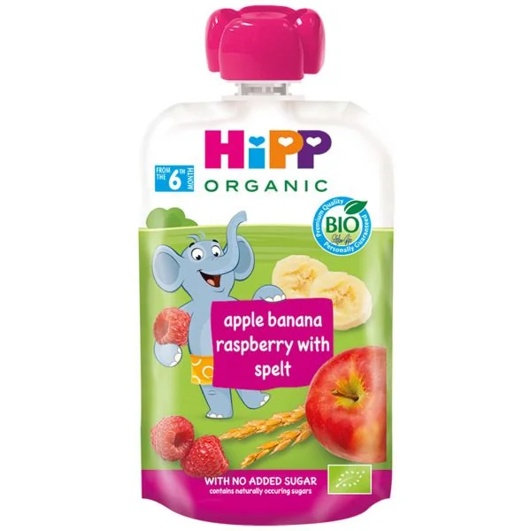 Hipp BIO Hippies jablko-banán-maliny-špalda 100 g