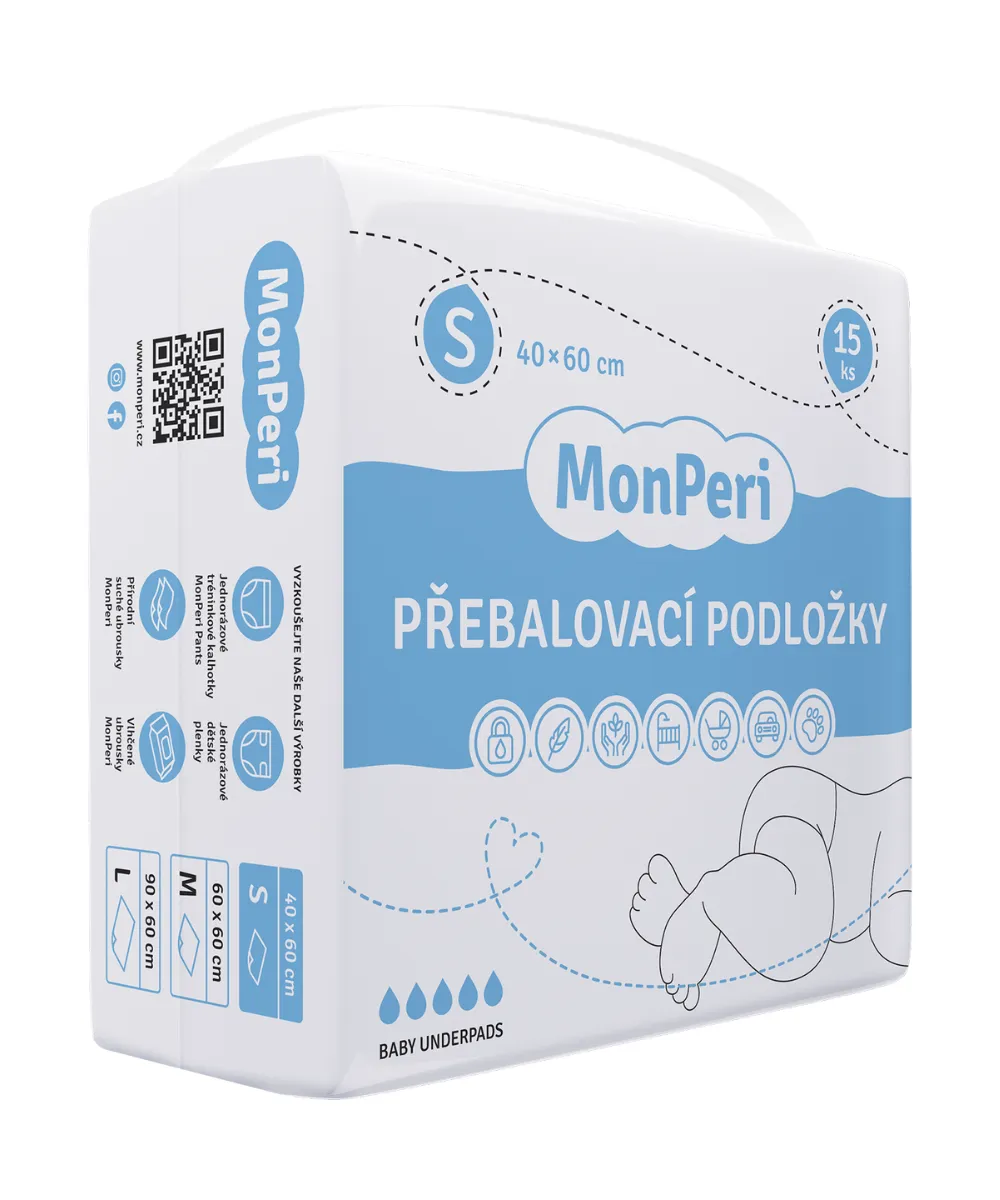 MonPeri Přebalovací podložky S 40 x 60 cm 15 ks