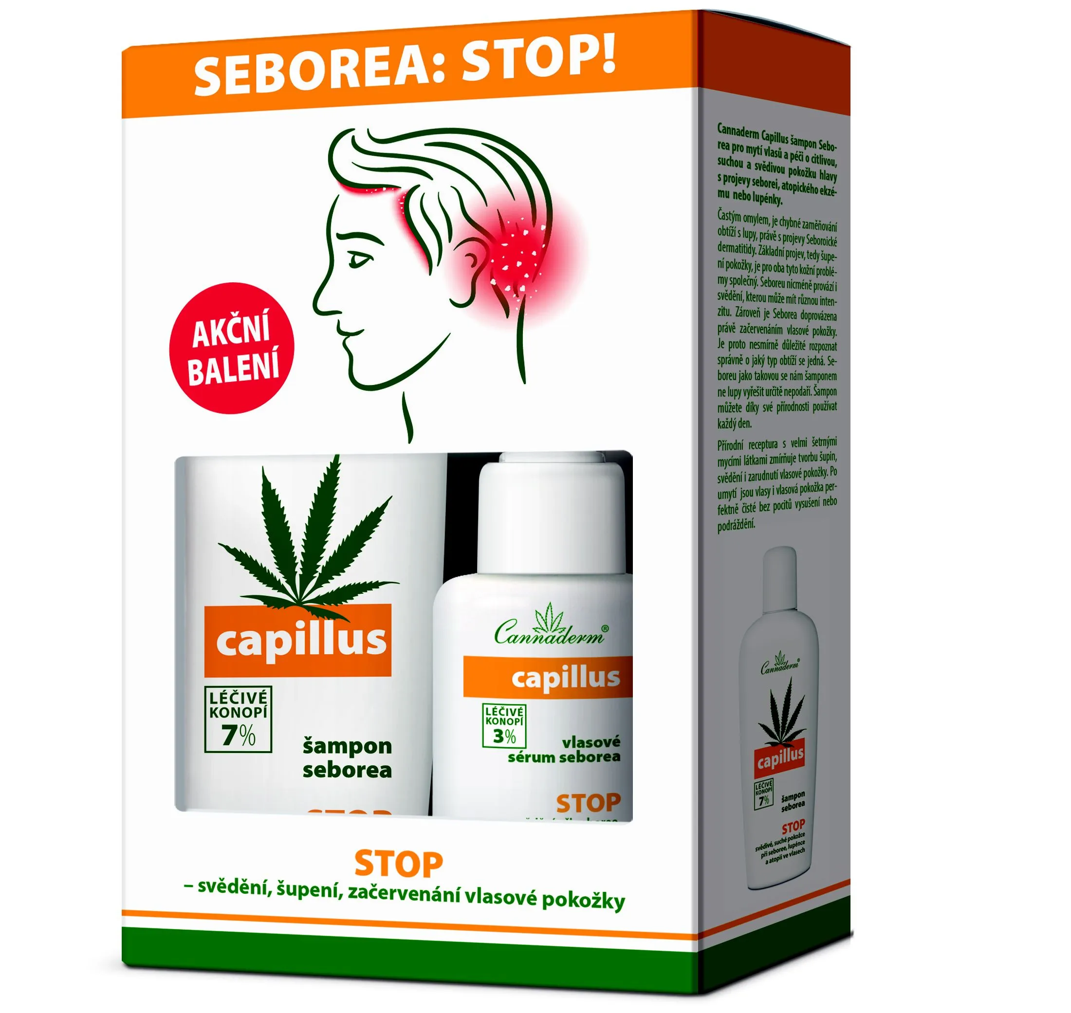 Cannaderm Capillus DUO-pack šampon + sérum seborea