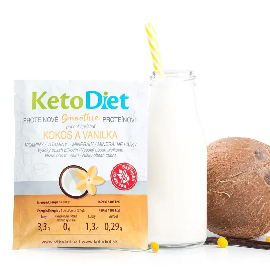 KetoDiet Proteinové smoothie příchuť kokos a vanilka