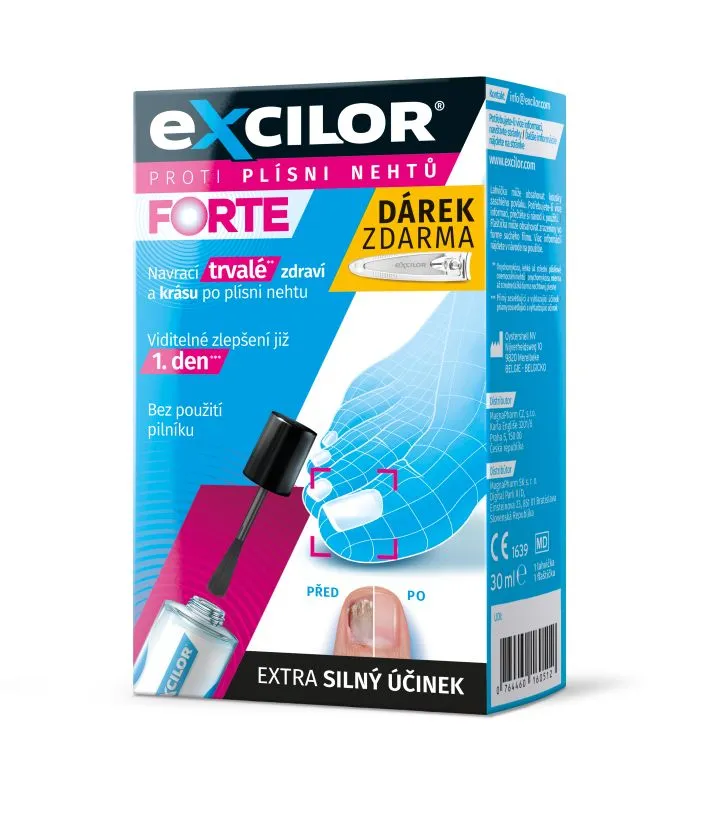 Excilor FORTE proti plísni nehtů 30 ml + kleštičky zdarma