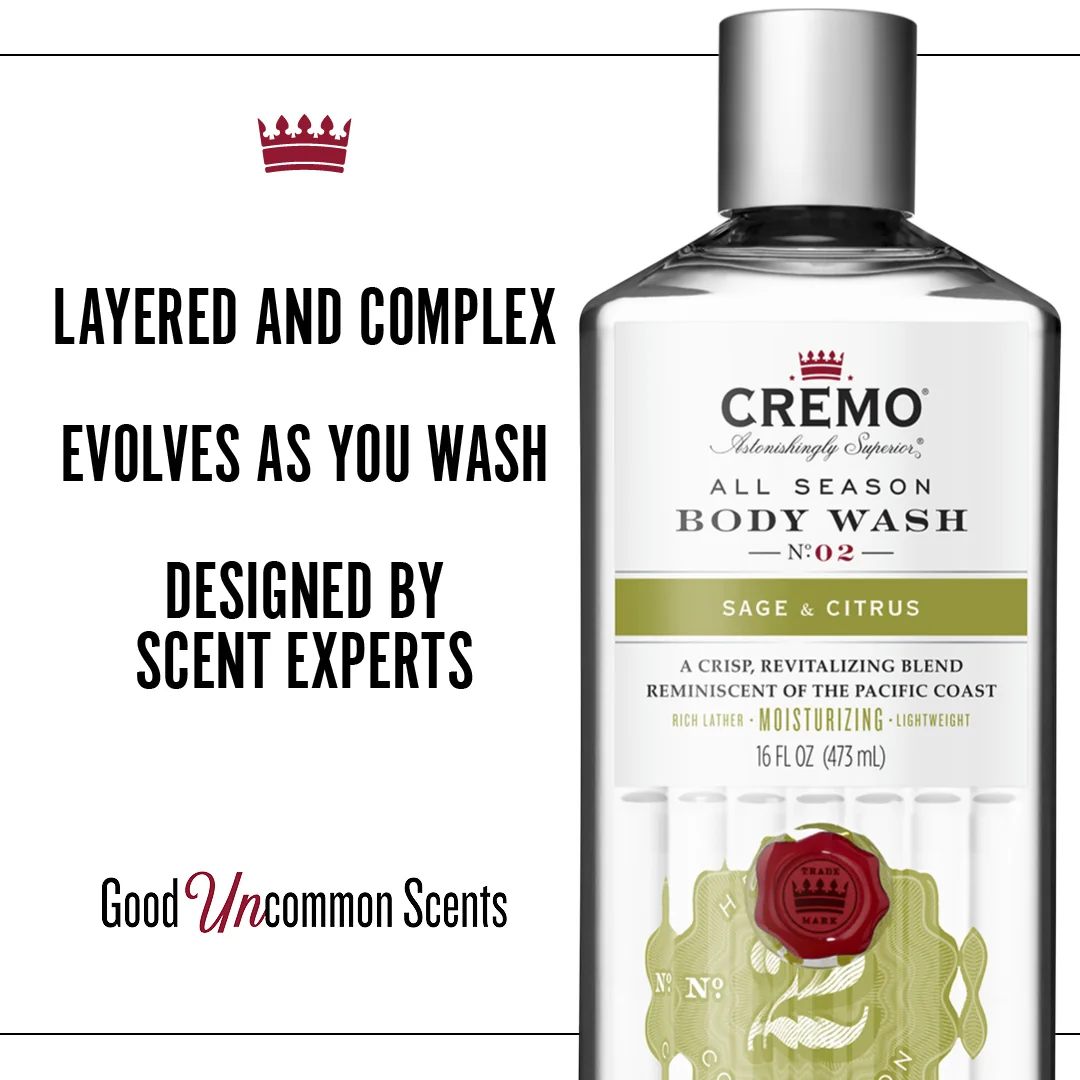 Cremo Sage & Citrus sprchový gel pro muže 473 ml