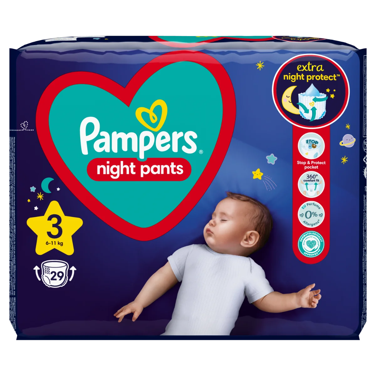 Pampers Night Pants vel. 3 6–11 kg dětské plenkové kalhotky 29 ks