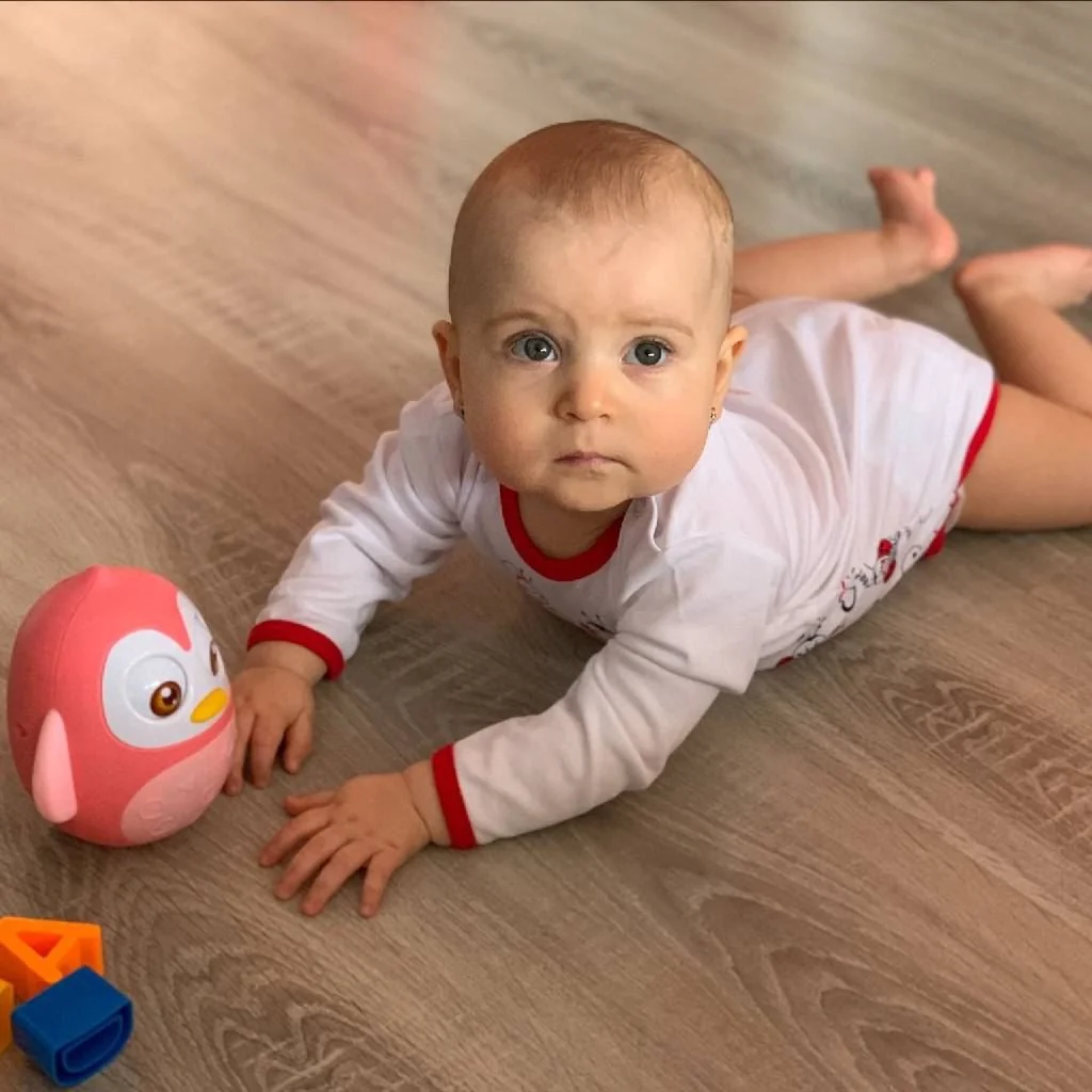 Baby Mix Roly Poly Tučňák - růžový