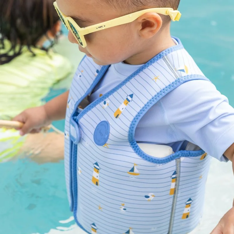 Saro Baby plavecká neoprenová vesta s UV ochranou (3-6r) Navy Hugs