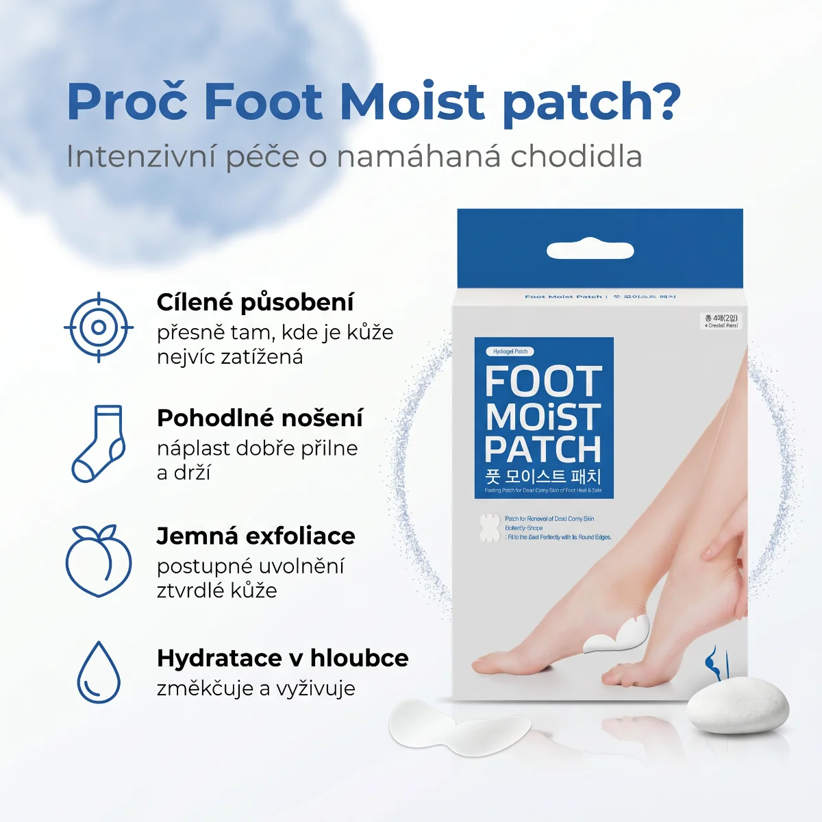 Wooshin Labottach Hydrogelové exfoliační náplasti na paty 2 páry