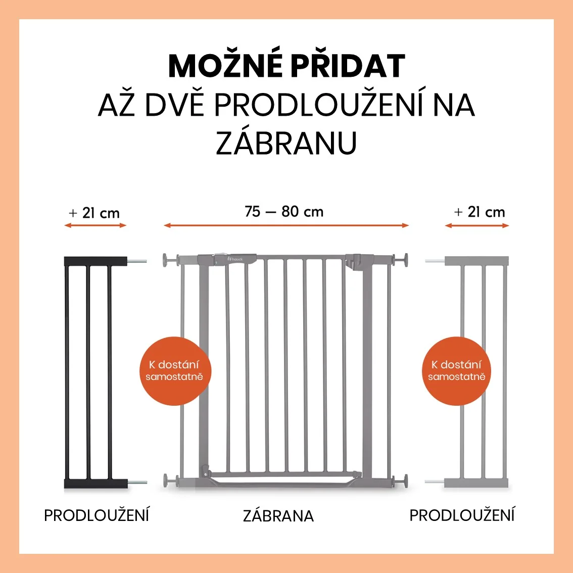 Hauck Zábrana Open N Stop 2 rozšíření o 21 cm Black