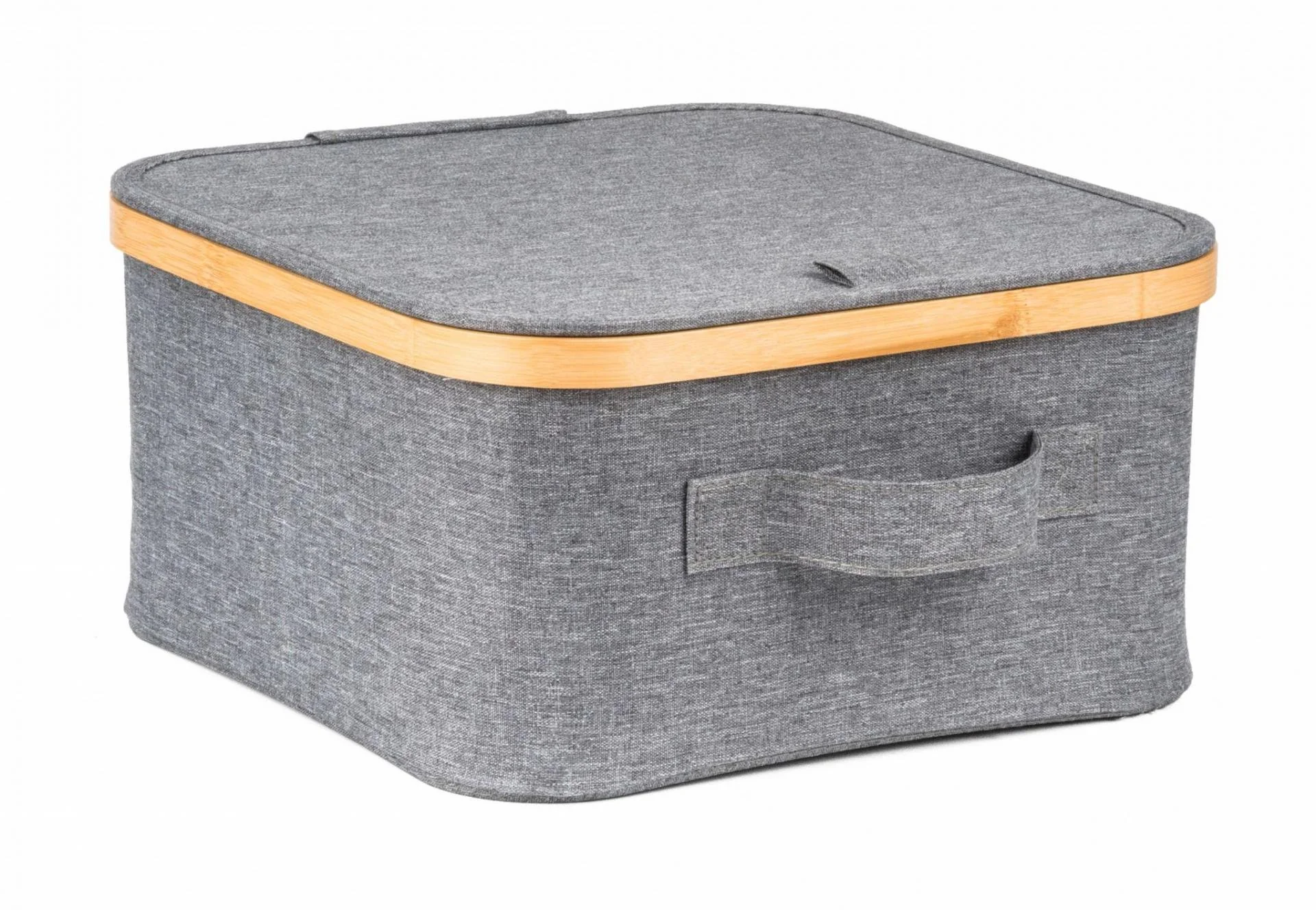 G21 Úložný box 30 x 30 x 15 cm bambusový s víkem, šedý