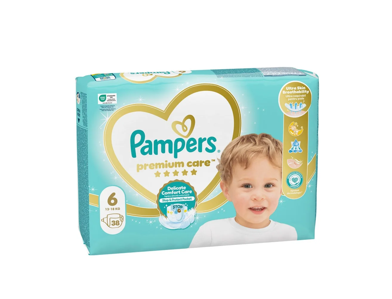 Pampers Premium Care vel. 6 13-18 kg dětské pleny 38 ks
