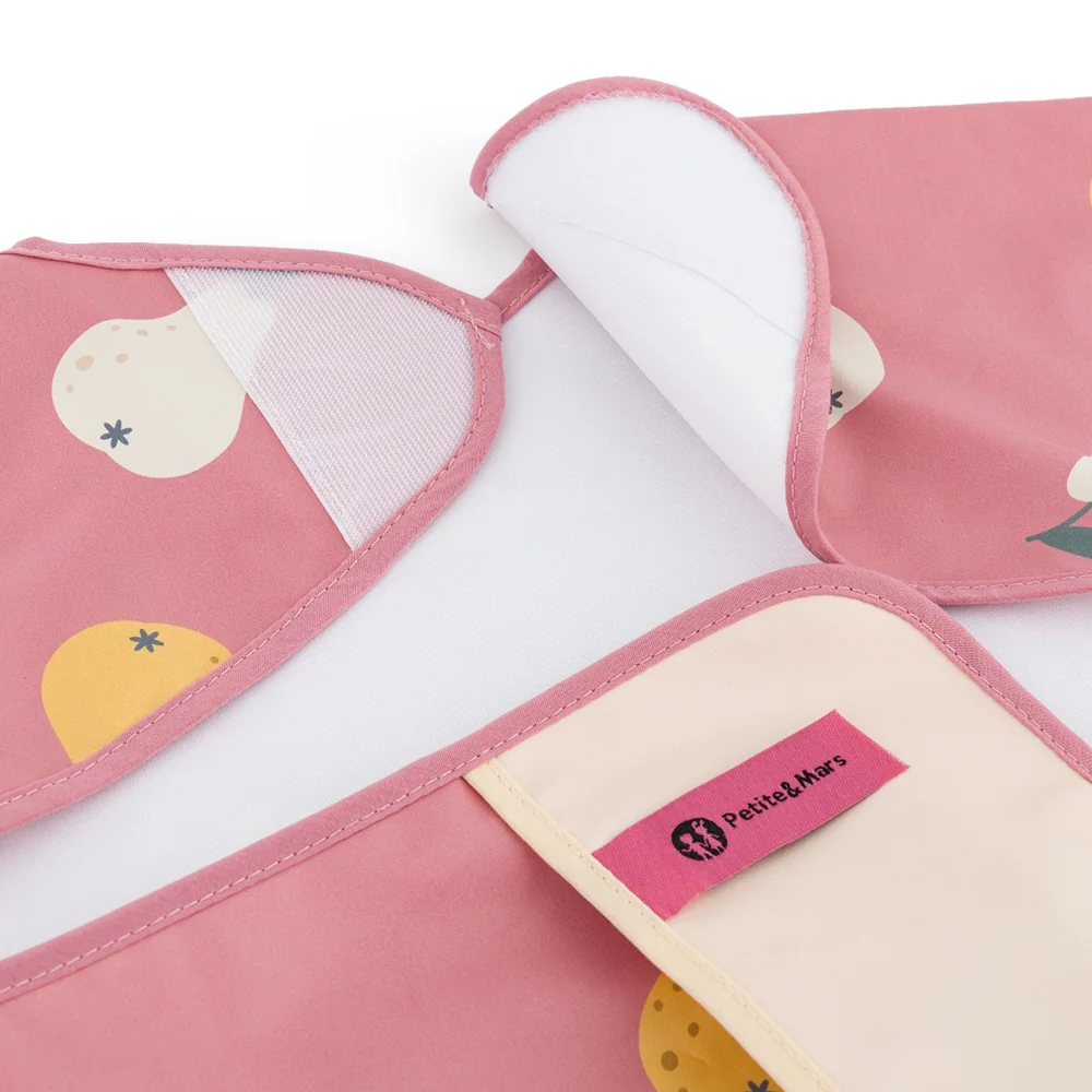 Petite&Mars Bryndák s dlouhým rukávem Ben Pink Pears 1 ks
