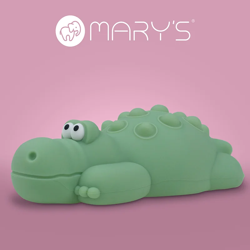 MARY’S LED silikonová noční lampička POP IT RGB se zvukem - krokodýl