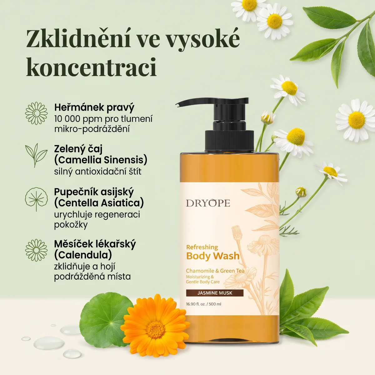 DRYOPE Jasmine Musk osvěžující body wash 500 ml