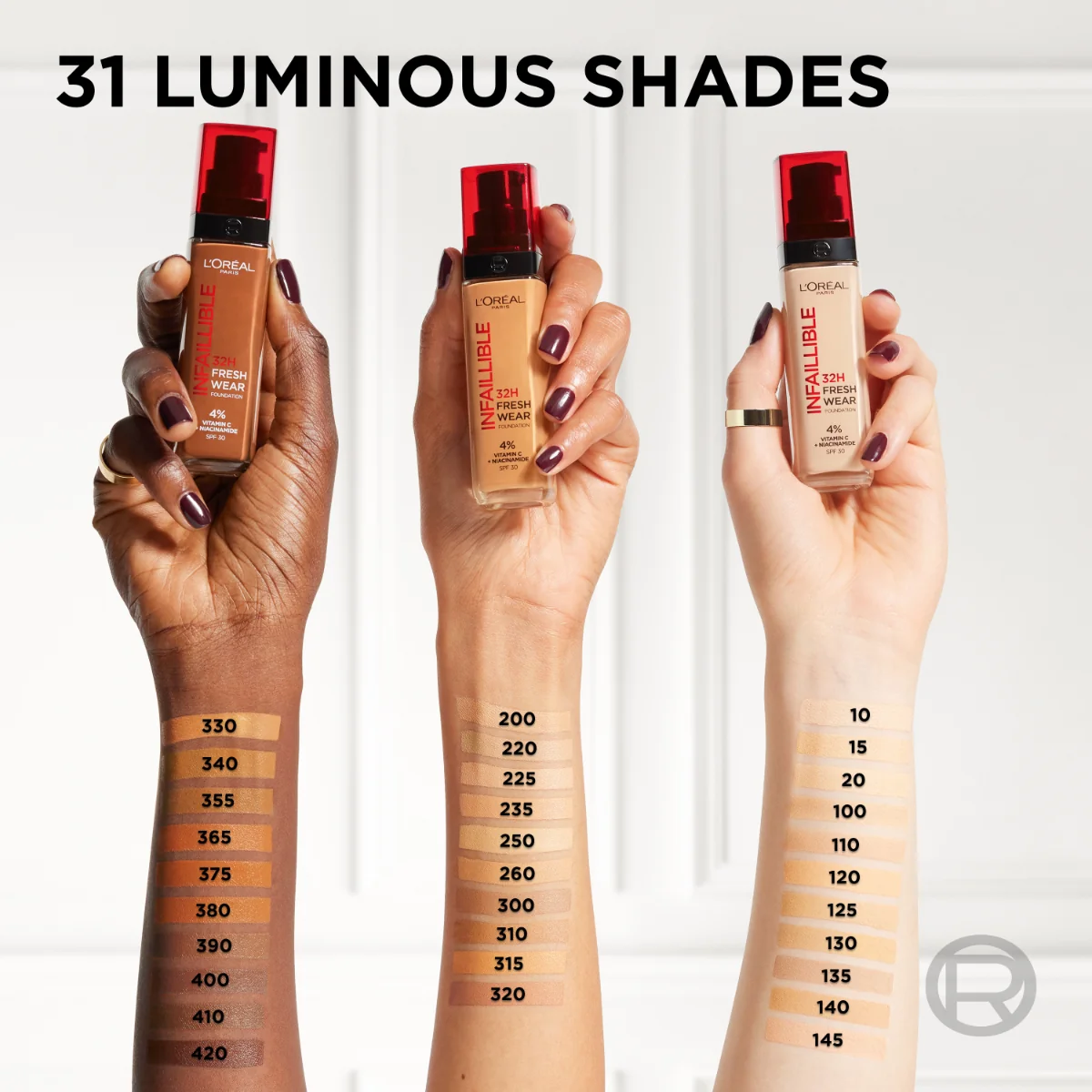 Loréal Paris Infaillible 32H Fresh Wear odstín 145 Cool Rosé tekutý make-up 30 ml