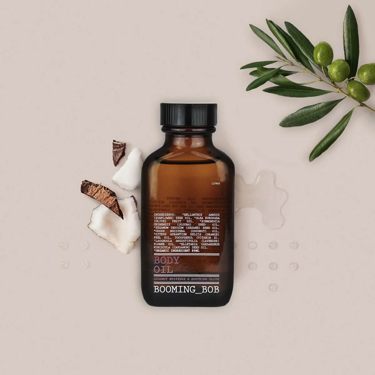 Booming Bob BIO Tělový olej Soothing Olive 89 ml