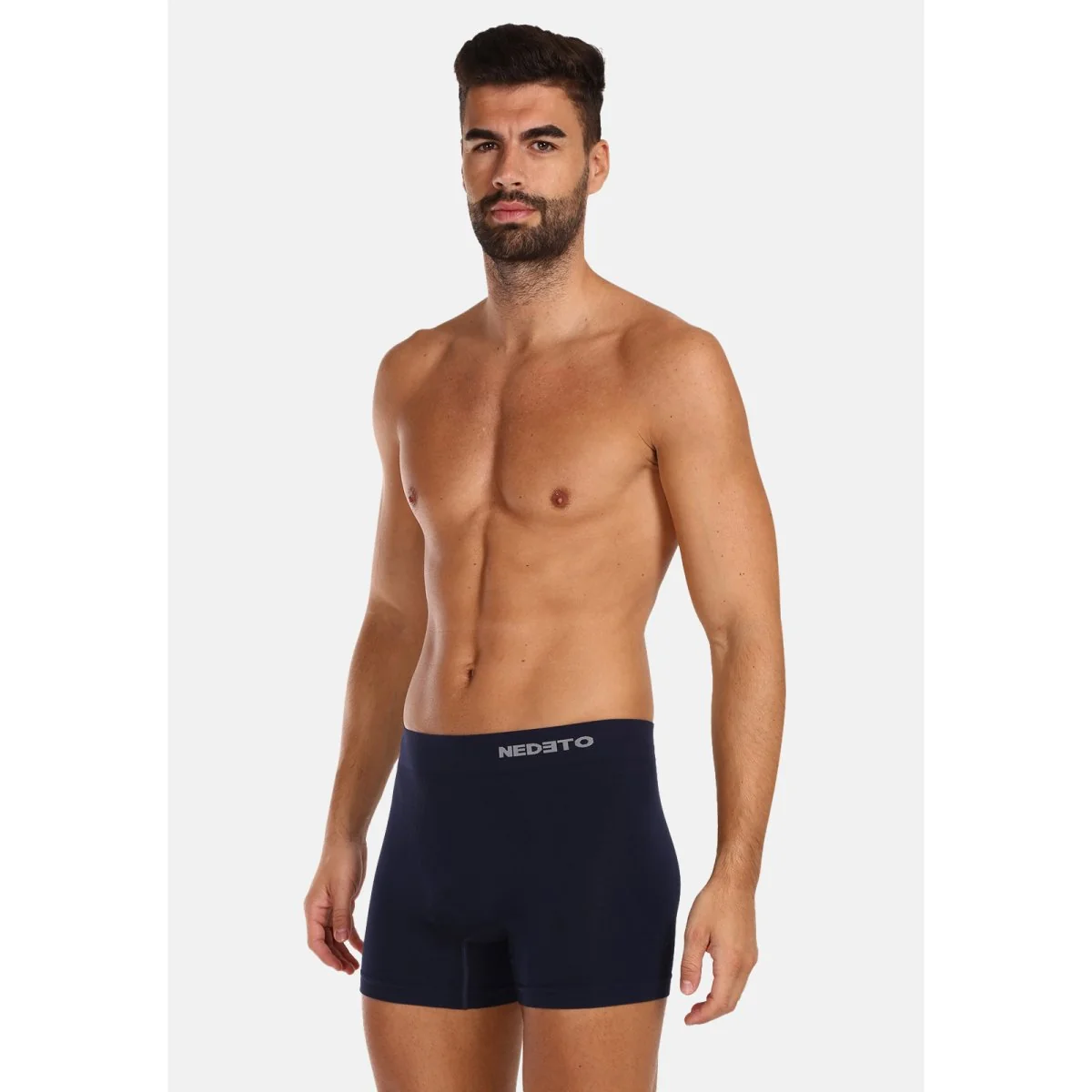 Nedeto 5PACK pánské boxerky bezešvé bambusové modré (5NDTB002S) L