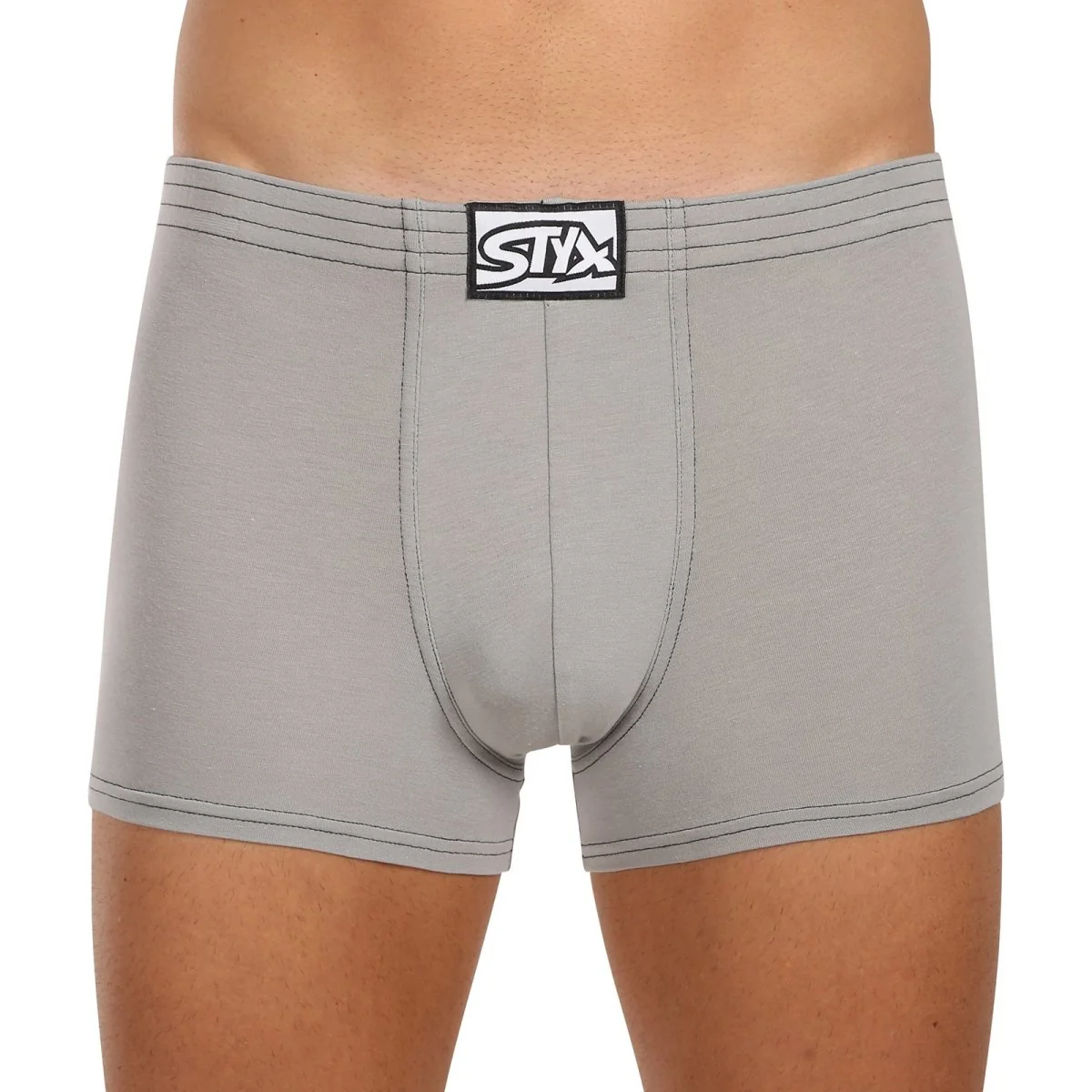 Styx Pánské boxerky klasická guma světle šedé (Q1062) L