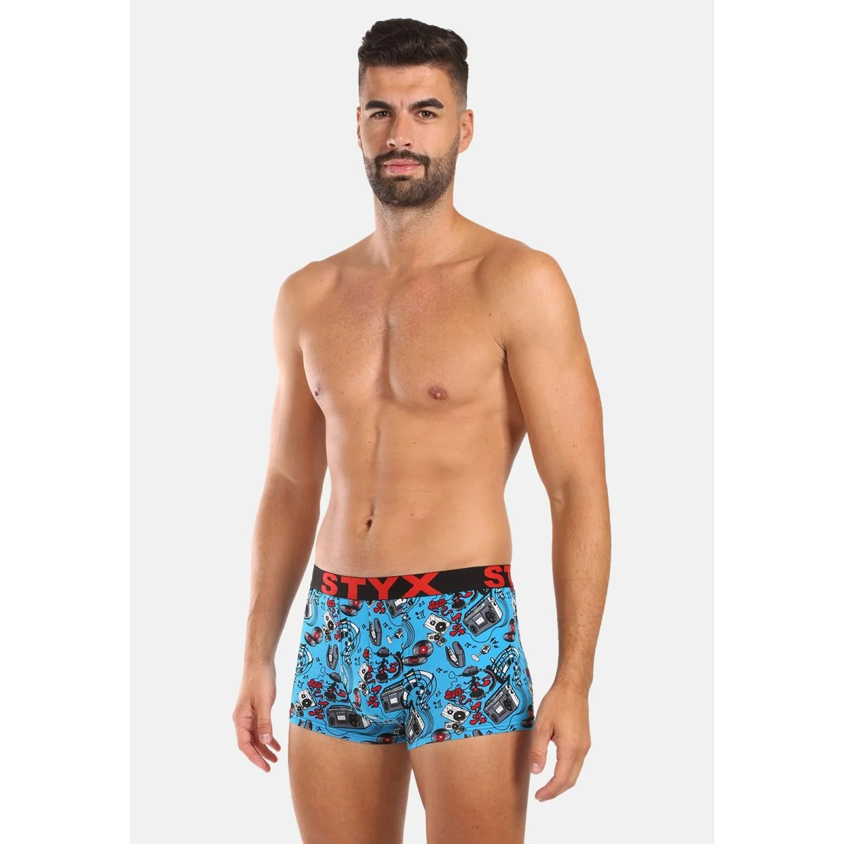 Styx Pánské boxerky art sportovní guma hudba (G1558) M