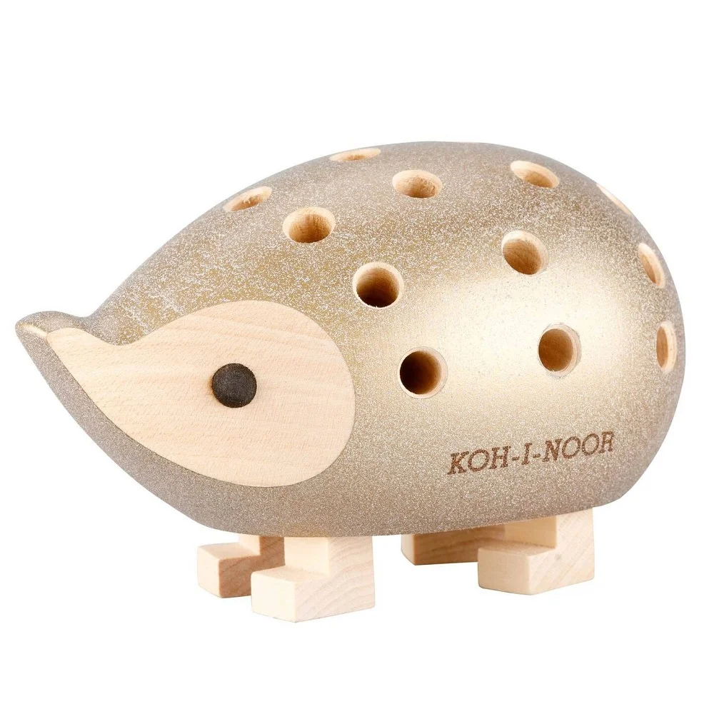 KOH-I-NOOR 9920 - dřevěný ježek s pastelkami, zlatý, malý - 24 ks