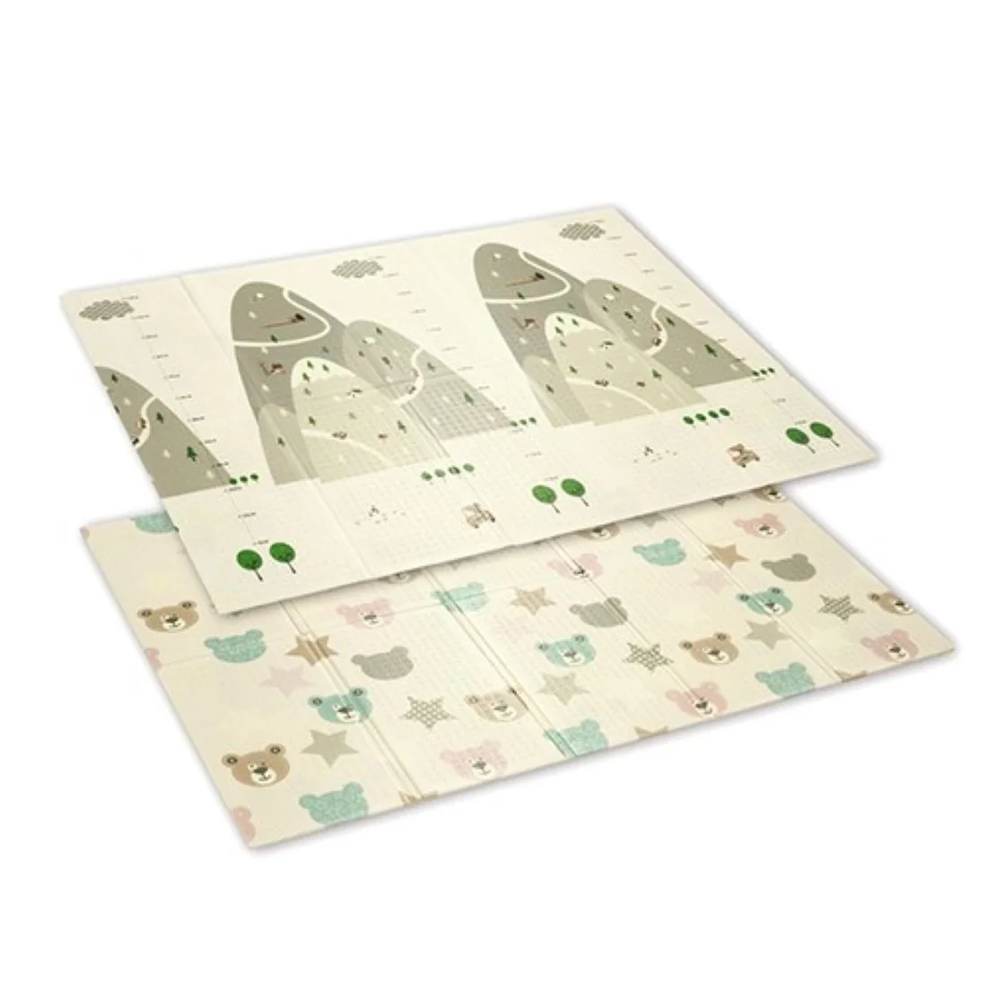 EcoToys Pěnová hrací podložka XPE 150×200 cm – skládací, oboustranná, edukativní, Hory