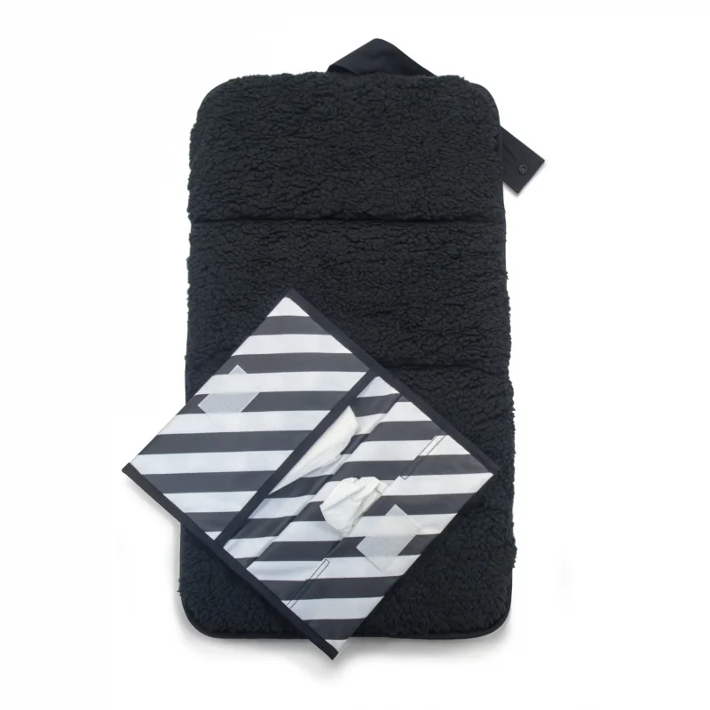KipKep přebalovací set NAPPER COMBI-SET Black Stripes (kožíšek)