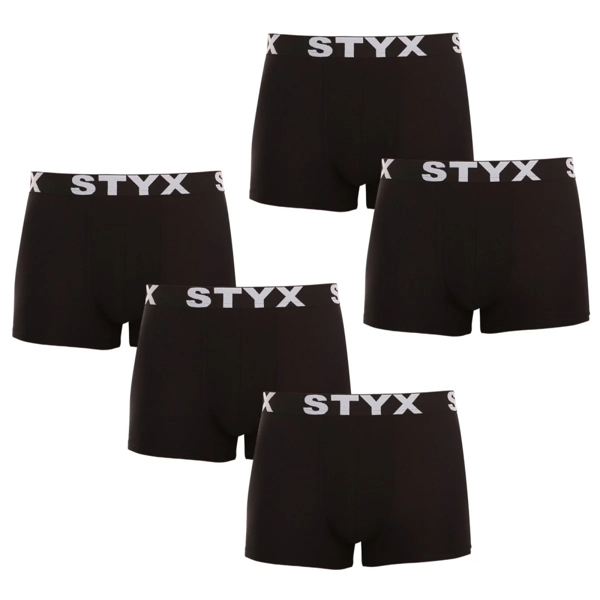 Styx 5PACK pánské boxerky sportovní guma černé (5G960) XL