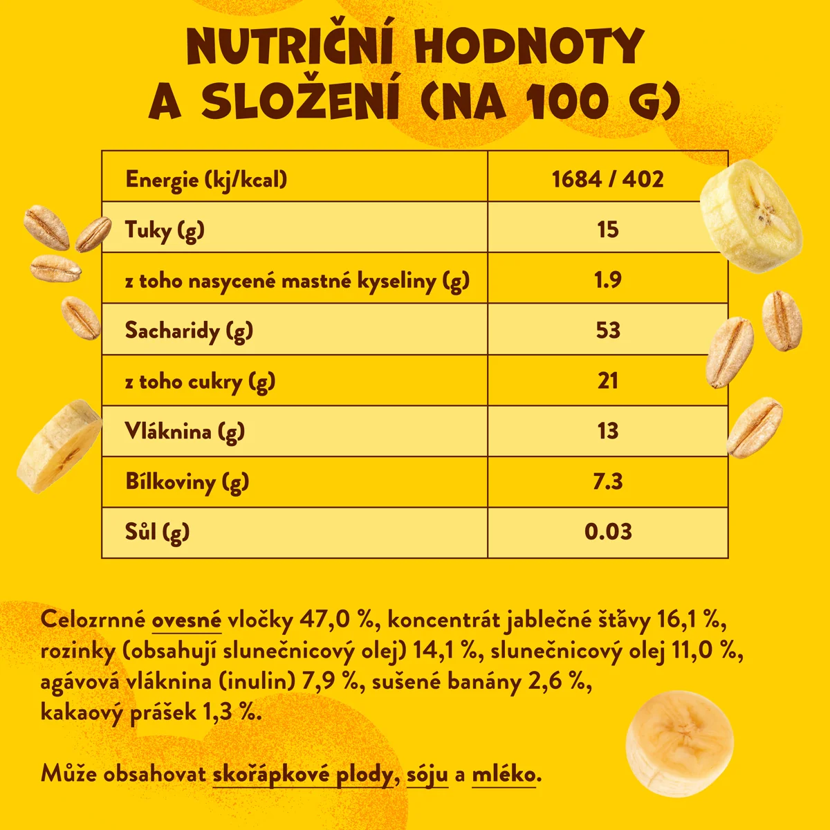 Goodies Ovesné tyčinky Kakao a banán 5x23 g