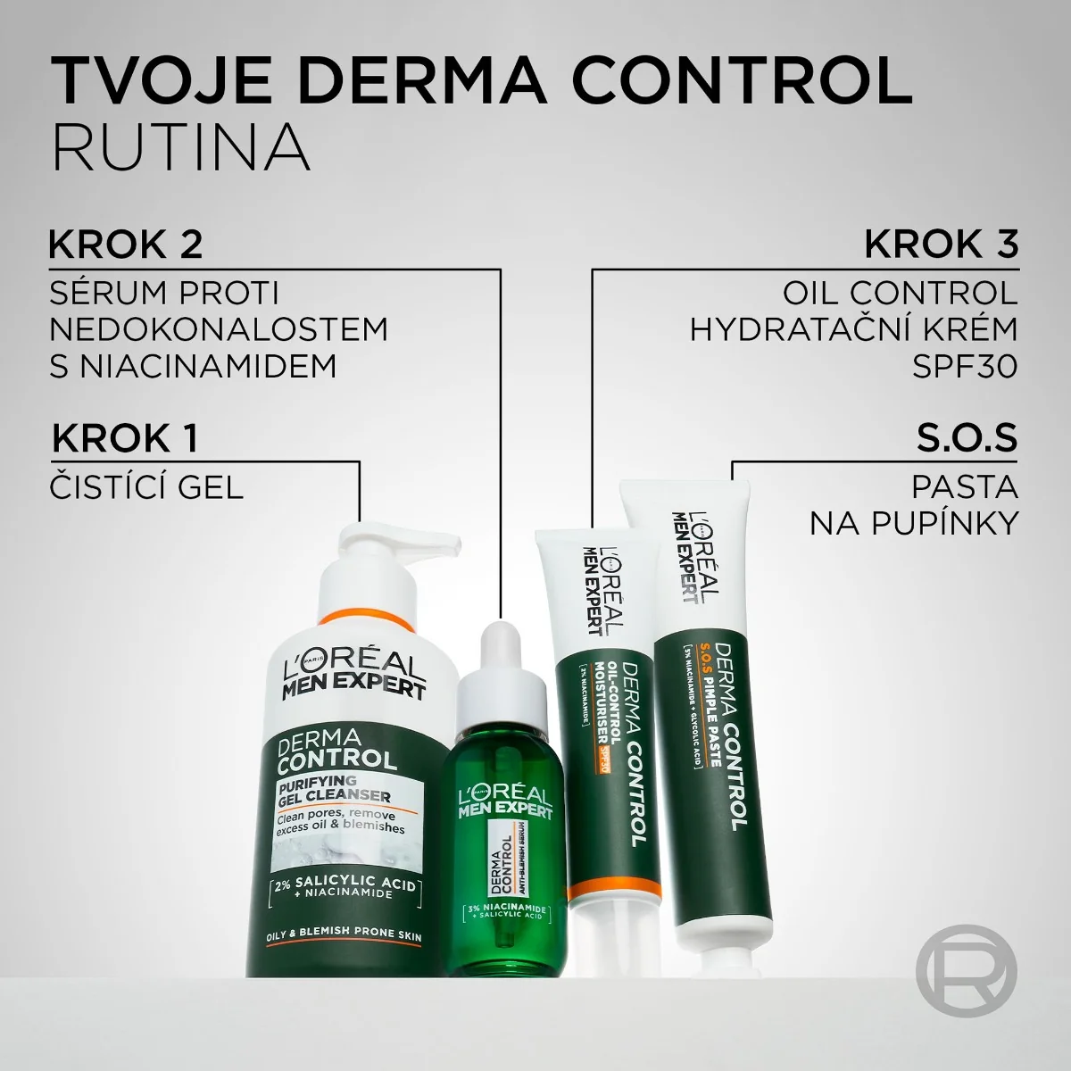 Loréal Paris Men Expert Derma Control čisticí gel 260 ml