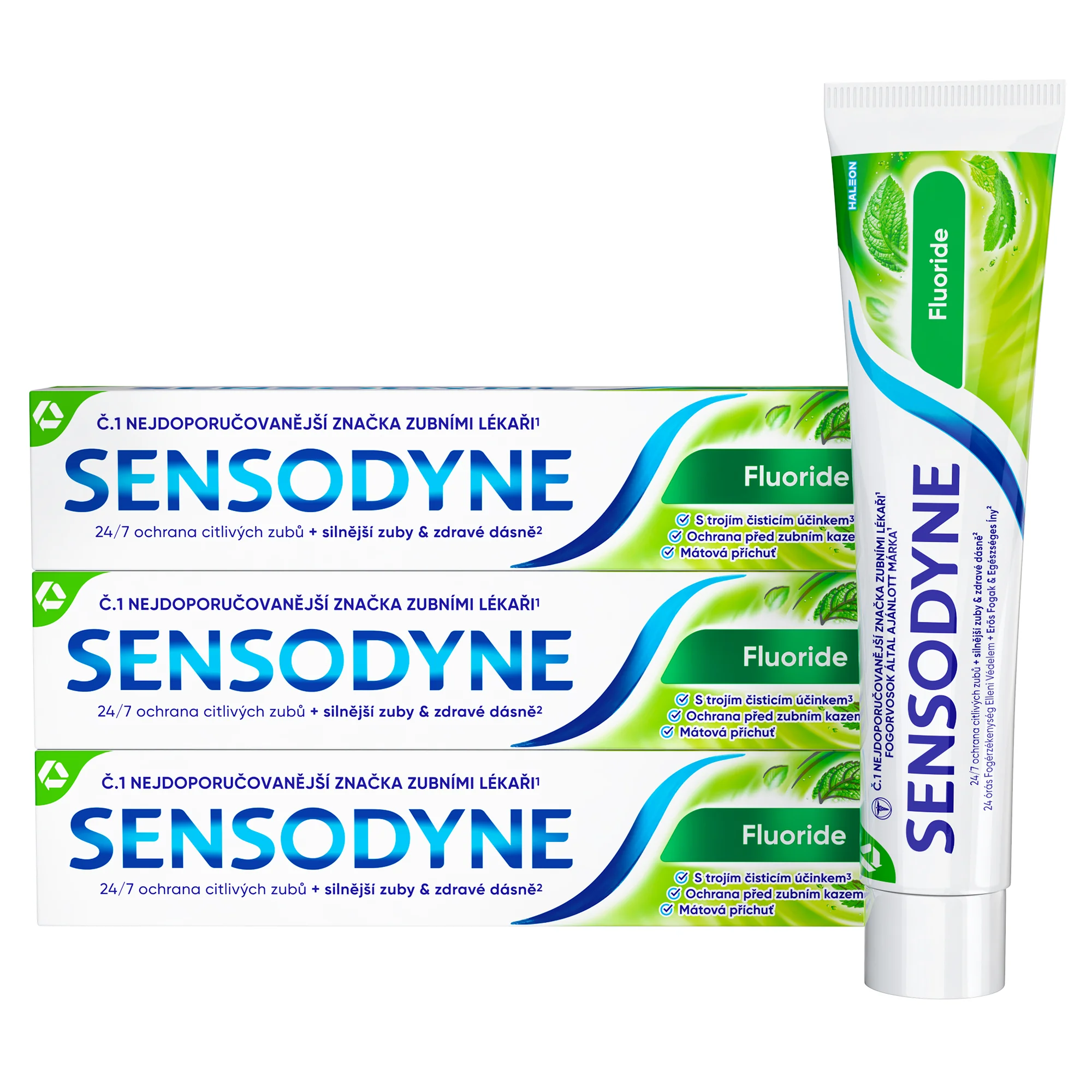 Sensodyne Fluoride zubní pasta 3x75 ml