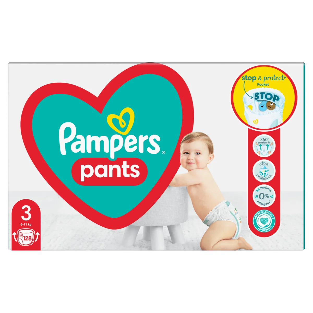 Pampers Pants vel. 3 Mega Pack 6-11 kg plenkové kalhotky 128 ks