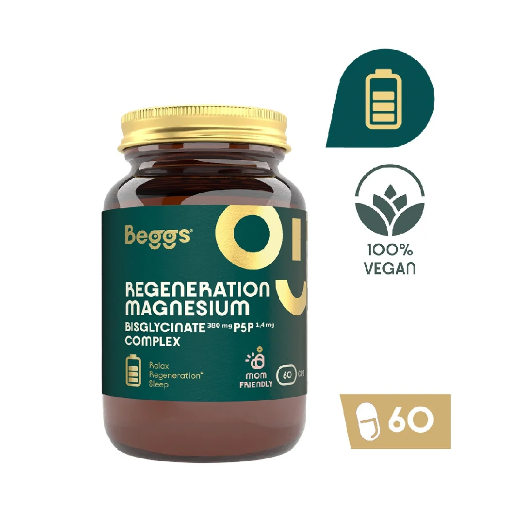 Beggs Magnesium bisglycinate 380 mg + P5P Complex 60 kapslí