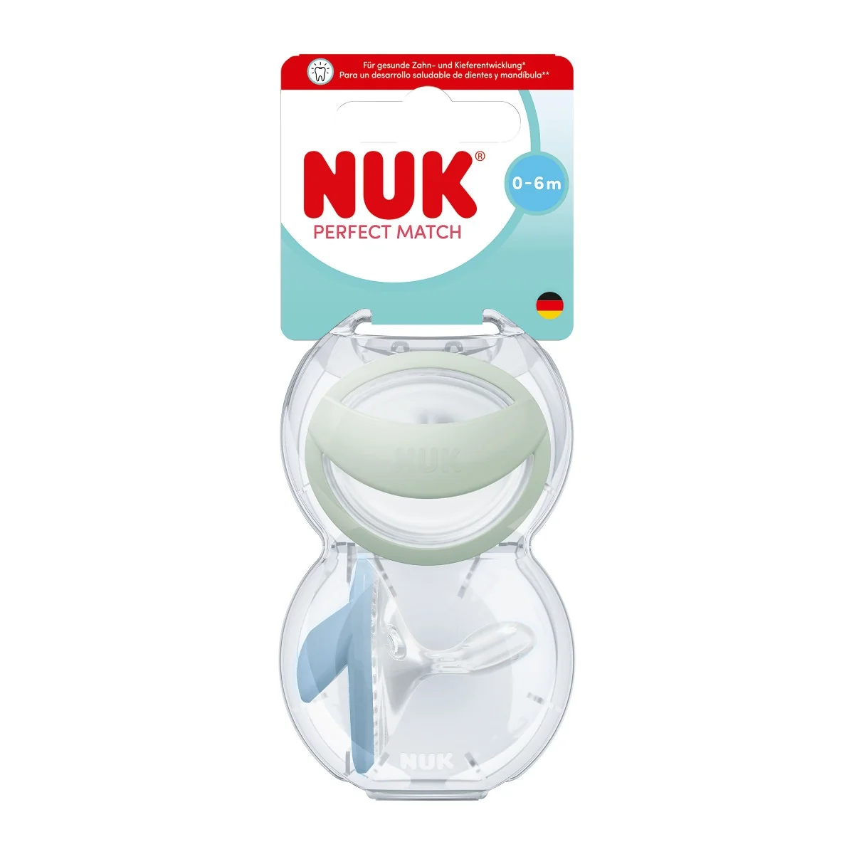 NUK Perfect Match Dudlík 0–6m box 2 ks green/blue