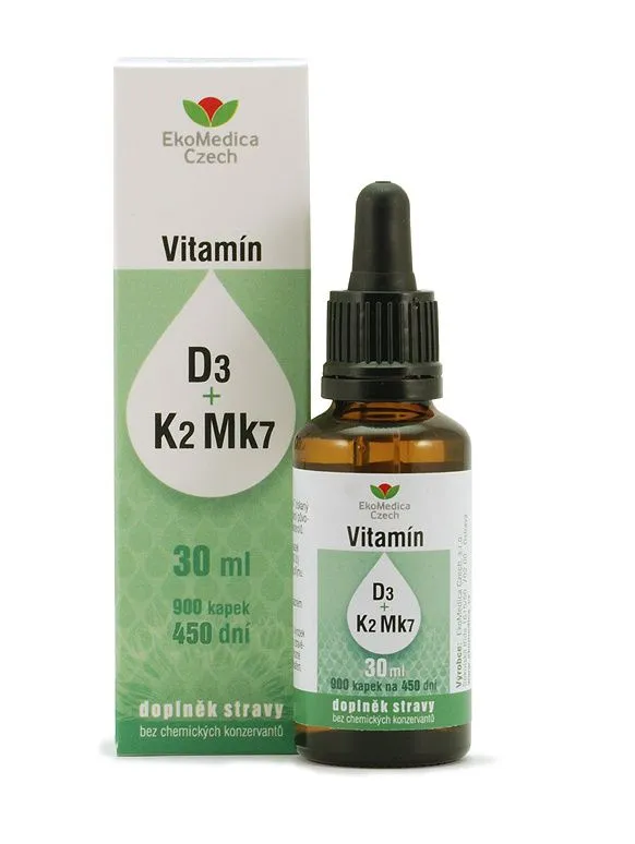 Ekomedica Vitamín D3 + K2Mk7 kapky 30 ml