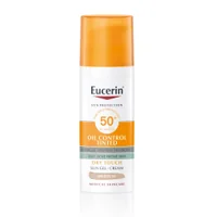 Eucerin Oil Control Ochranný krémový gel na opalování na obličej SPF 50+ středně tmavý