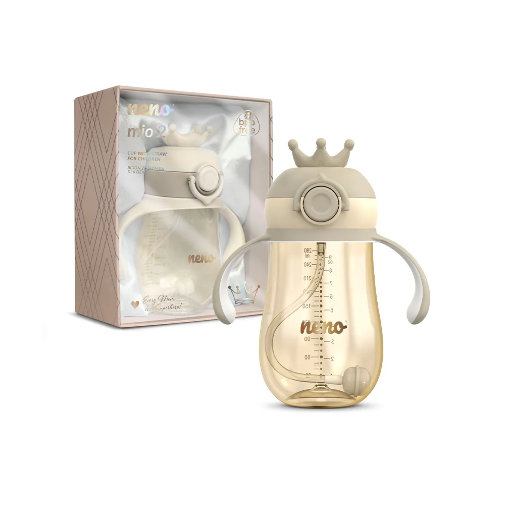 Neno Hrneček se slámkou 12m+ 280 ml 1 ks hnědý