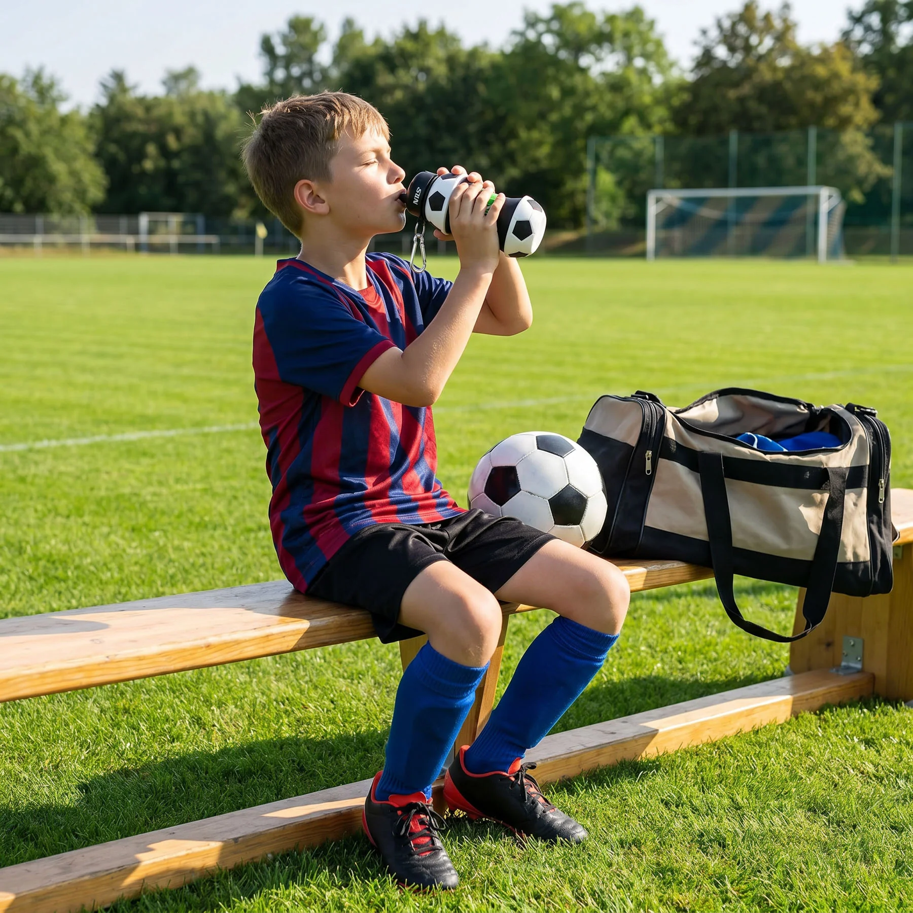 Nils Skládací silikonová láhev NC4104 550ml fotbal
