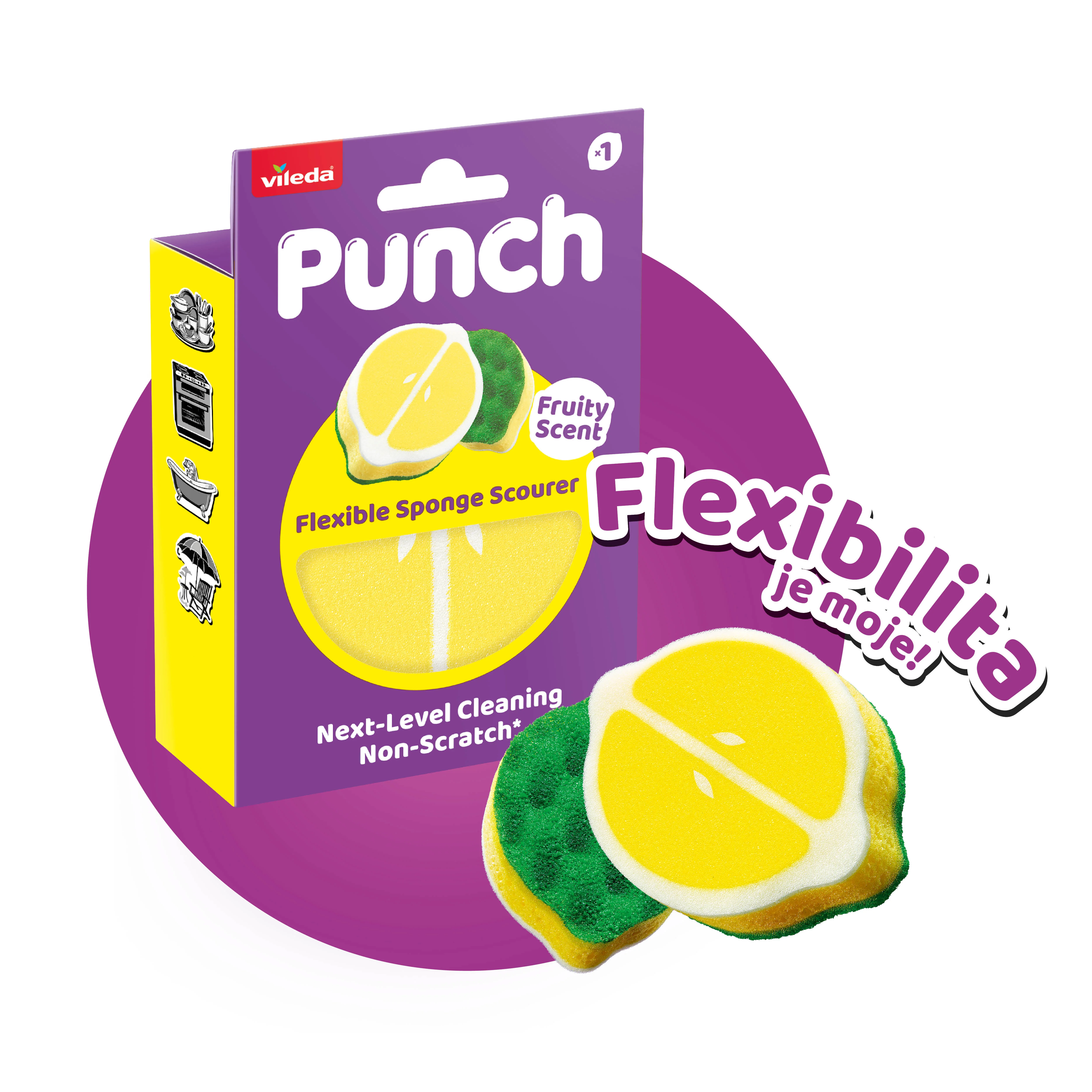 Vileda Punch lemon houbička 1 ks