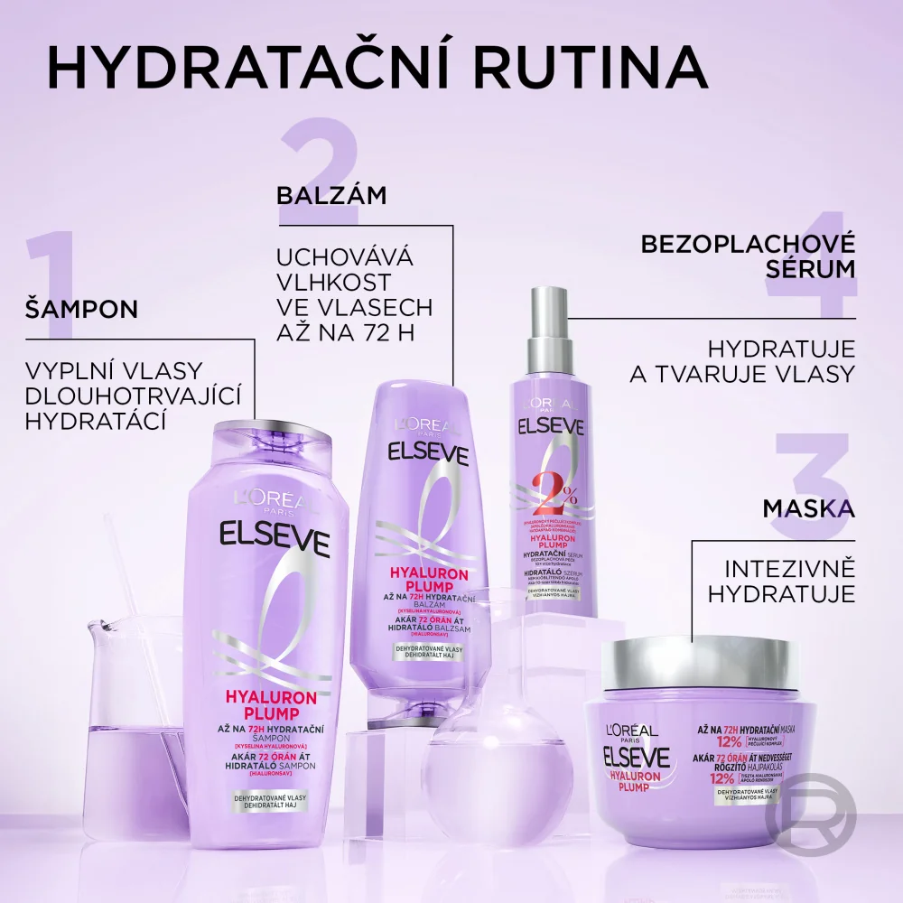 Loréal Paris Elseve Plump 72H hydratační šampon s kyselinou hyaluronovou 400 ml