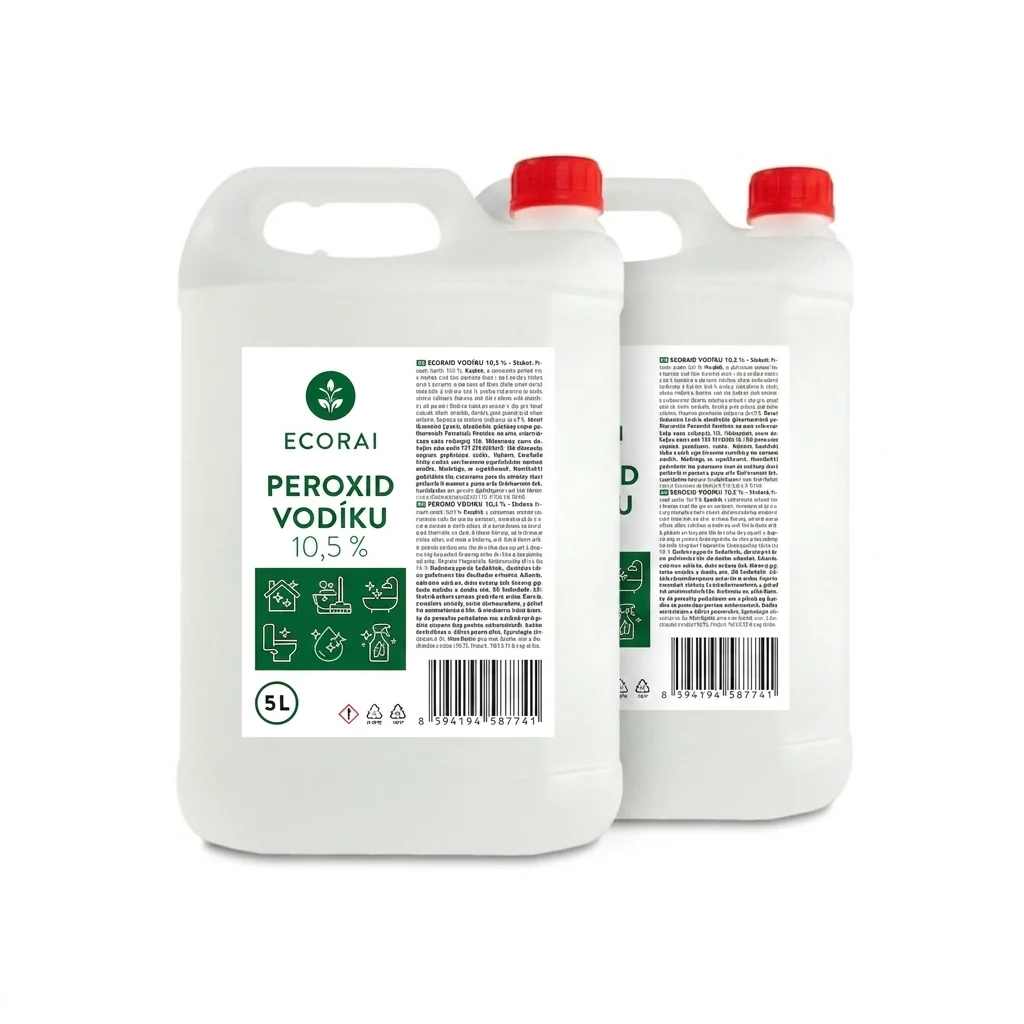Ecorai Peroxid vodíku 10,5 % na úklid EXTRA ÚČINNÝ 2 x 5 l (10 l) výhodné balení