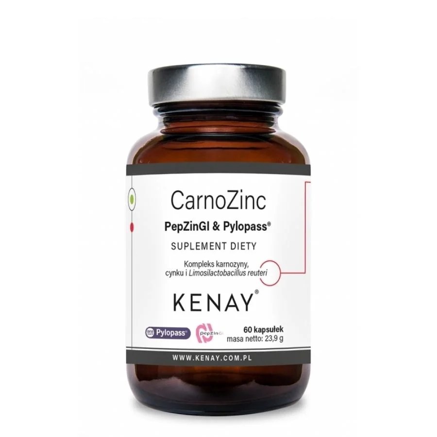 Kenay CarnoZinc PepZinGI Pylopass zinek karnosin Lactobacillus 60 kapslí