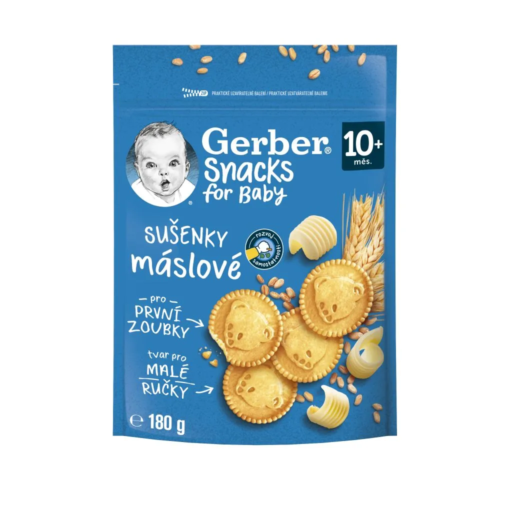 Gerber Snacks máslové sušenky 10m+ 180 g
