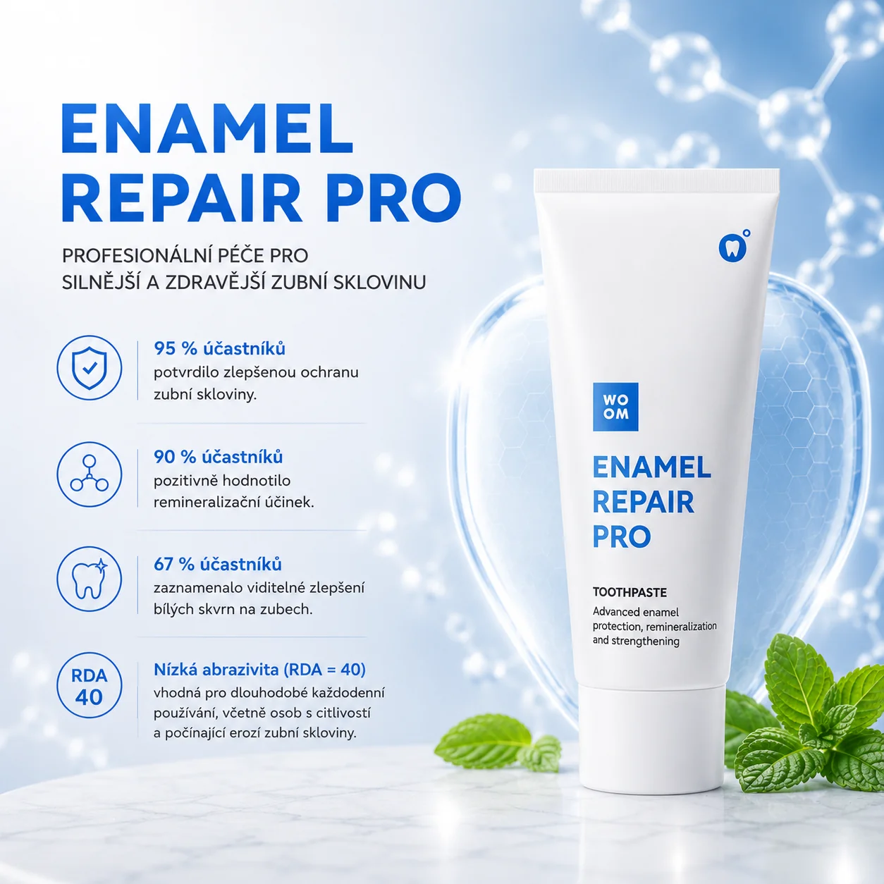 WOOM Enamel Repair Pro zubní pasta 50 ml