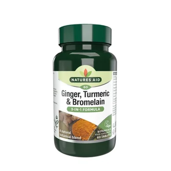Natures Aid Zázvor, kurkuma a bromelain 60 tablet