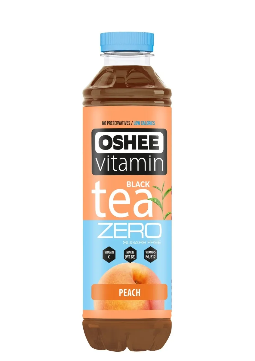 OSHEE Vitamínový černý čaj broskev bez cukru 555 ml